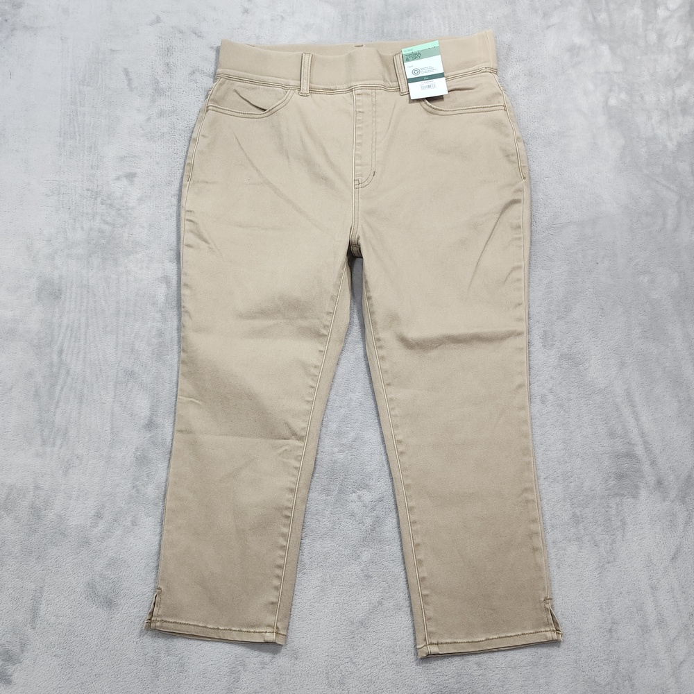 Terra & Sky Jeans Womens 0X Beige High Rise Capri Pull On Jegging Stretch